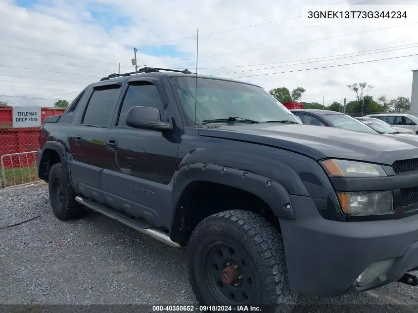 2003 Chevrolet Avalanche 1500 VIN: 3GNEK13T73G344234 Lot: 40350652