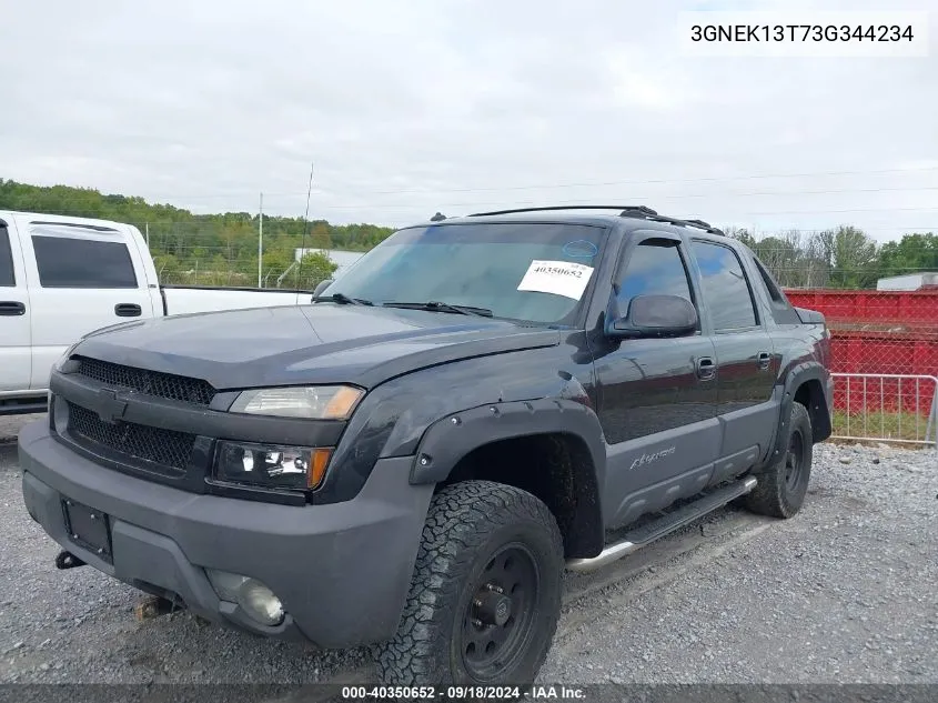 2003 Chevrolet Avalanche 1500 VIN: 3GNEK13T73G344234 Lot: 40350652