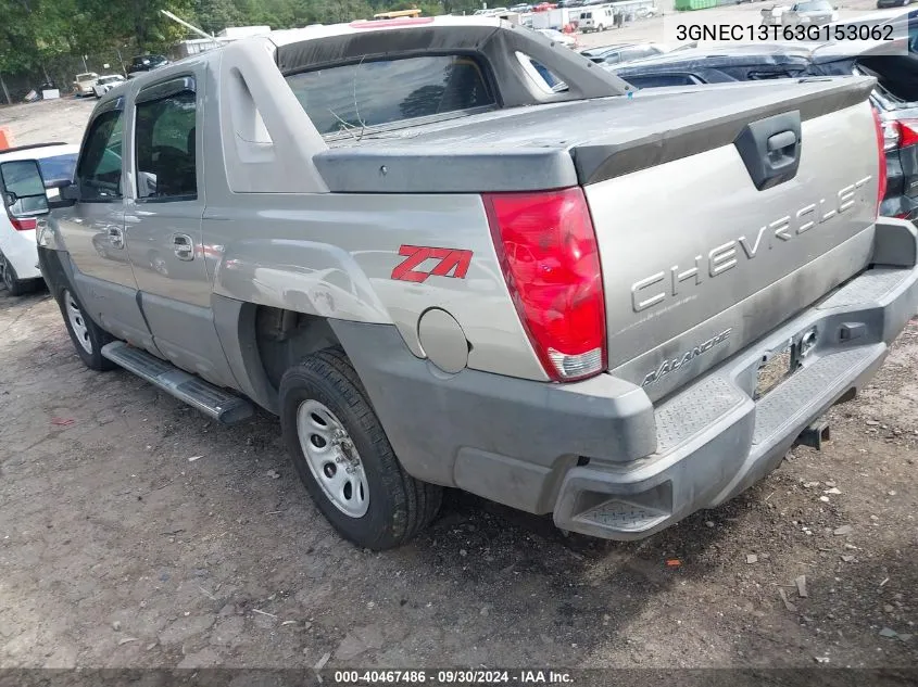 2003 Chevrolet Avalanche 1500 VIN: 3GNEC13T63G153062 Lot: 40467486