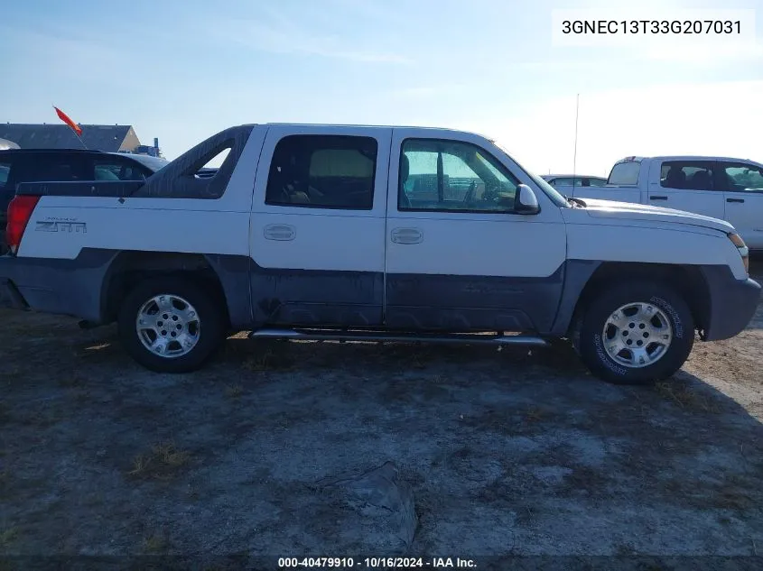 2003 Chevrolet Avalanche 1500 VIN: 3GNEC13T33G207031 Lot: 40479910