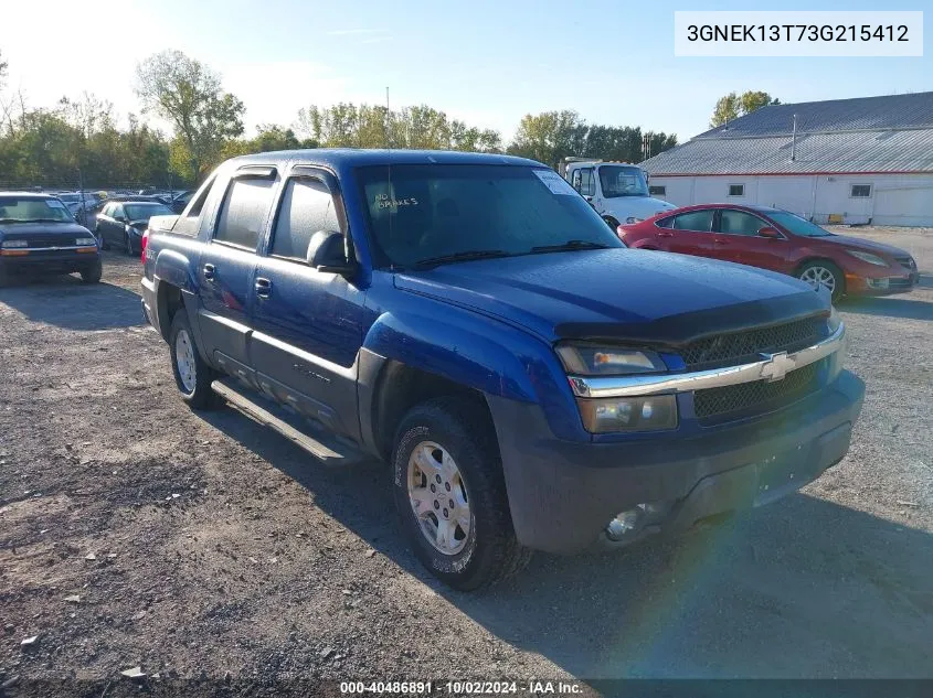 2003 Chevrolet Avalanche 1500 VIN: 3GNEK13T73G215412 Lot: 40486891