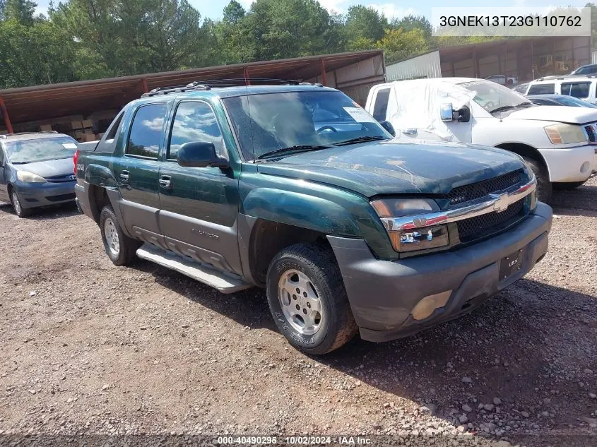 2003 Chevrolet Avalanche 1500 VIN: 3GNEK13T23G110762 Lot: 40490295