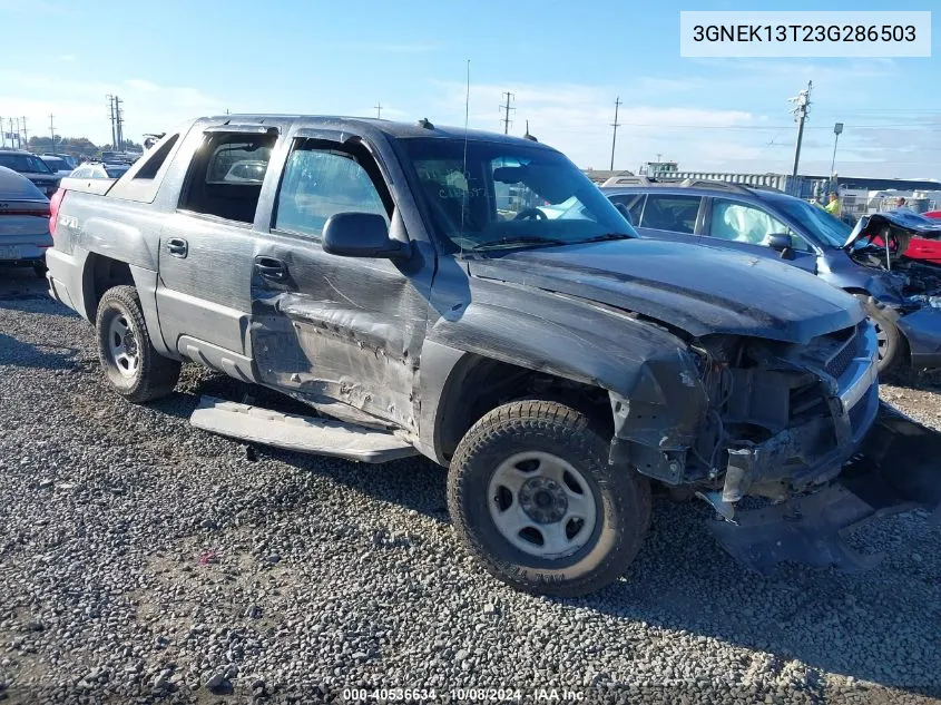 2003 Chevrolet Avalanche K1500 VIN: 3GNEK13T23G286503 Lot: 40536634