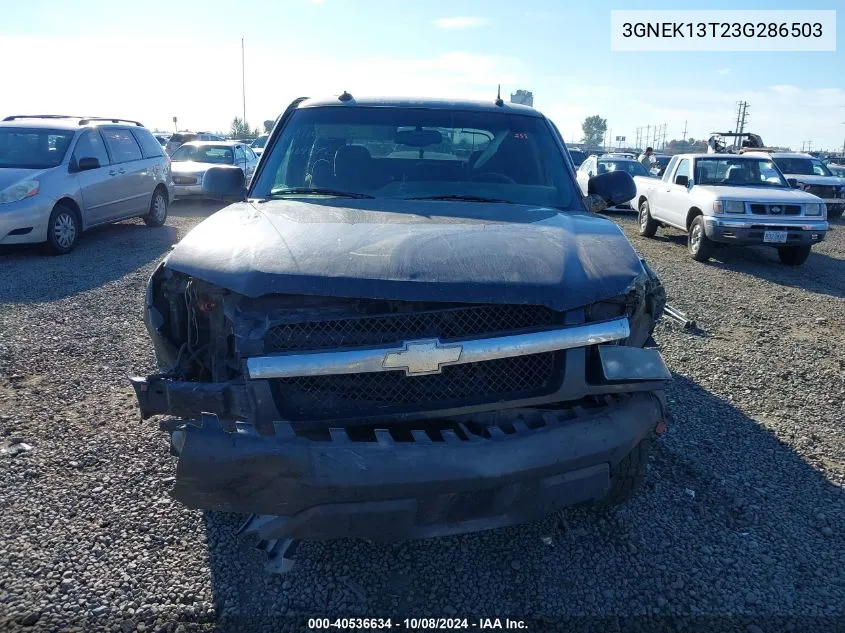 2003 Chevrolet Avalanche K1500 VIN: 3GNEK13T23G286503 Lot: 40536634