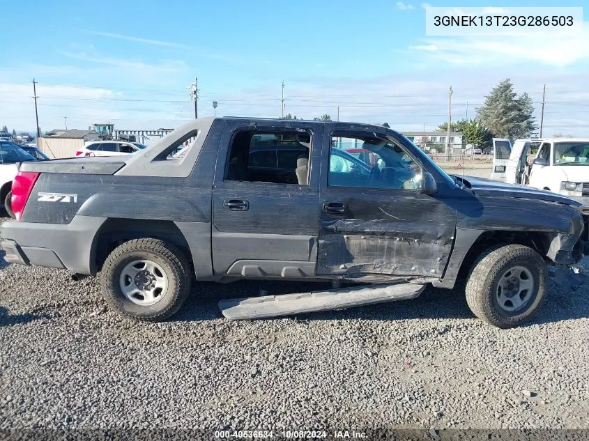 2003 Chevrolet Avalanche K1500 VIN: 3GNEK13T23G286503 Lot: 40536634