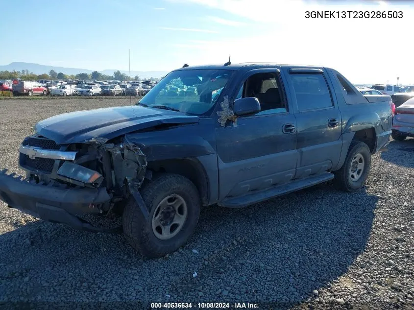 2003 Chevrolet Avalanche K1500 VIN: 3GNEK13T23G286503 Lot: 40536634