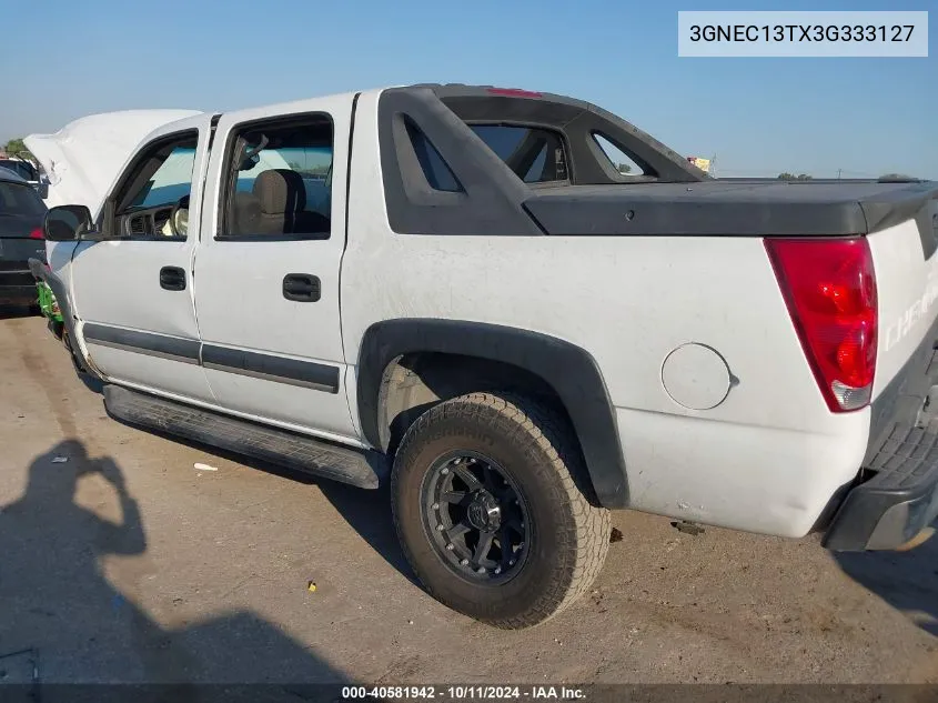 2003 Chevrolet Avalanche C1500 VIN: 3GNEC13TX3G333127 Lot: 40581942