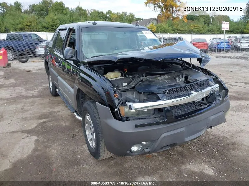 2003 Chevrolet Avalanche 1500 VIN: 3GNEK13T23G200915 Lot: 40583769