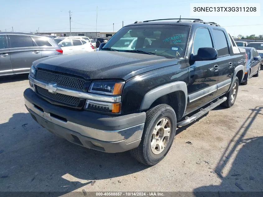 2003 Chevrolet Avalanche 1500 VIN: 3GNEC13TX3G311208 Lot: 40588857