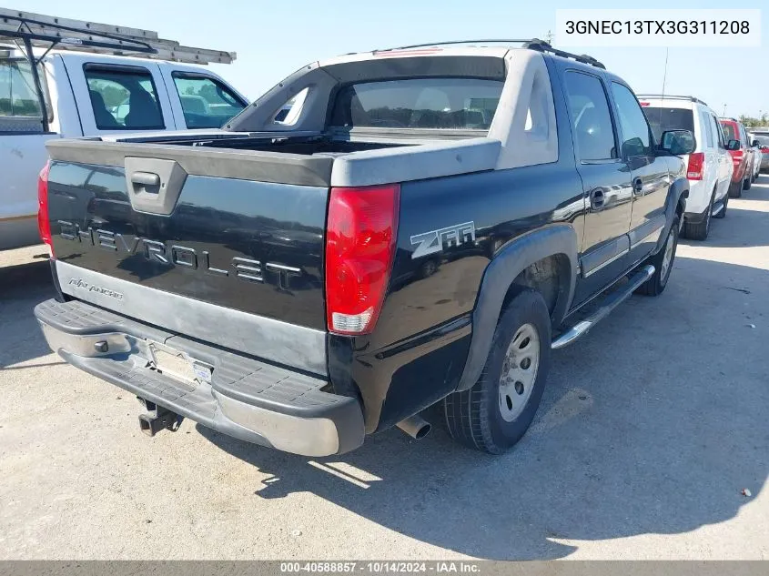 2003 Chevrolet Avalanche 1500 VIN: 3GNEC13TX3G311208 Lot: 40588857