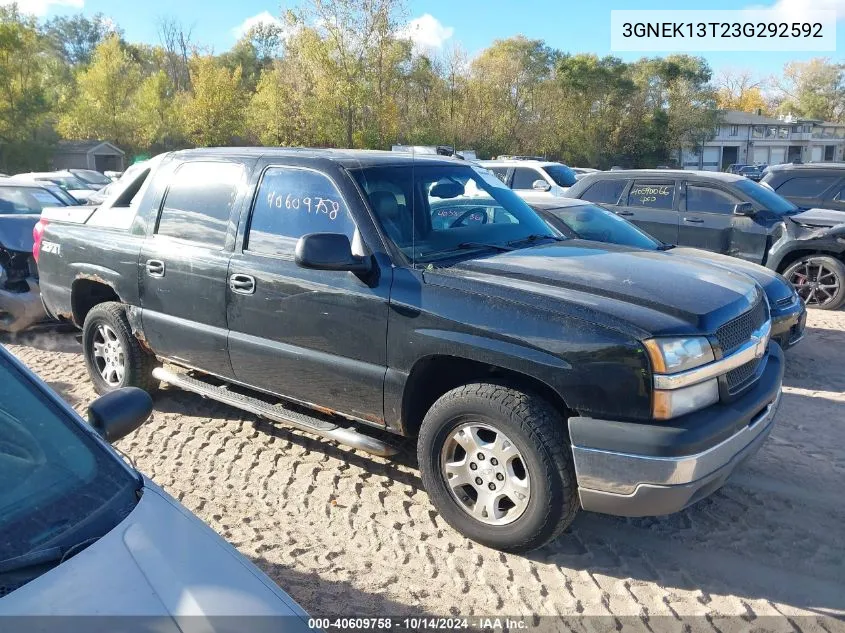 2003 Chevrolet Avalanche 1500 VIN: 3GNEK13T23G292592 Lot: 40609758