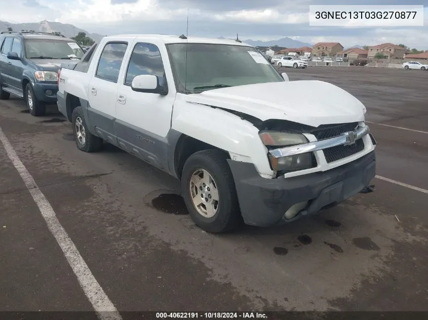 2003 Chevrolet Avalanche 1500 VIN: 3GNEC13T03G270877 Lot: 40622191