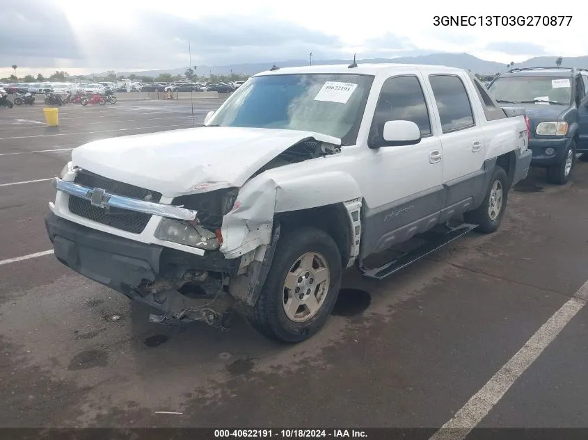 2003 Chevrolet Avalanche 1500 VIN: 3GNEC13T03G270877 Lot: 40622191