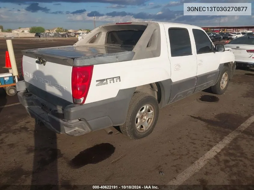 2003 Chevrolet Avalanche 1500 VIN: 3GNEC13T03G270877 Lot: 40622191