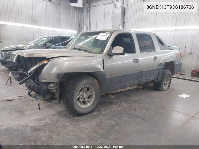 2003 Chevrolet Avalanche 1500 VIN: 3GNEK13T93G186706 Lot: 40631019