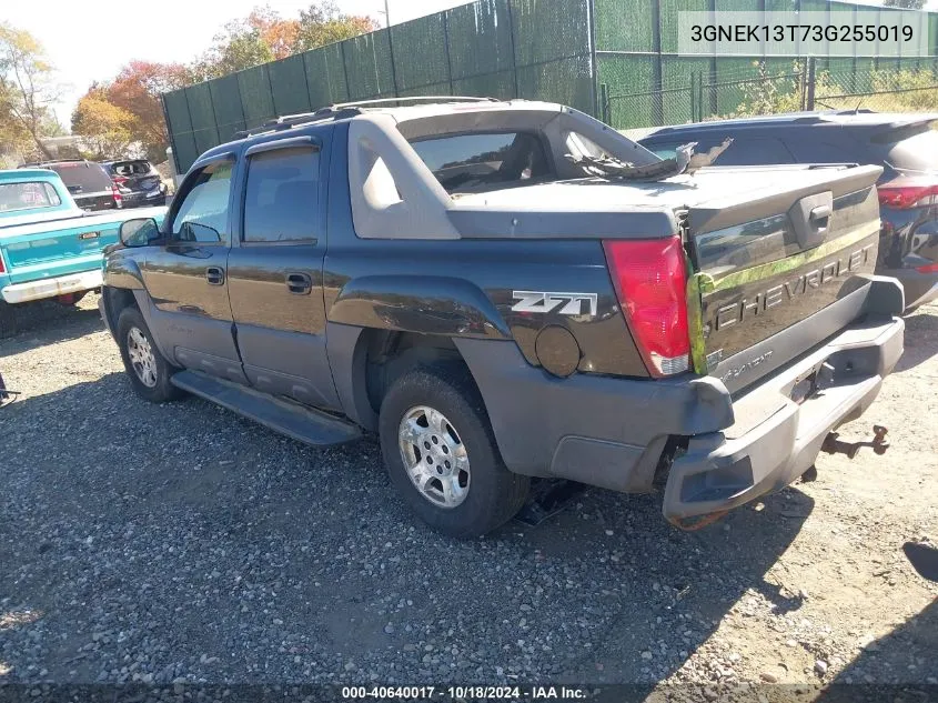 2003 Chevrolet Avalanche 1500 VIN: 3GNEK13T73G255019 Lot: 40640017