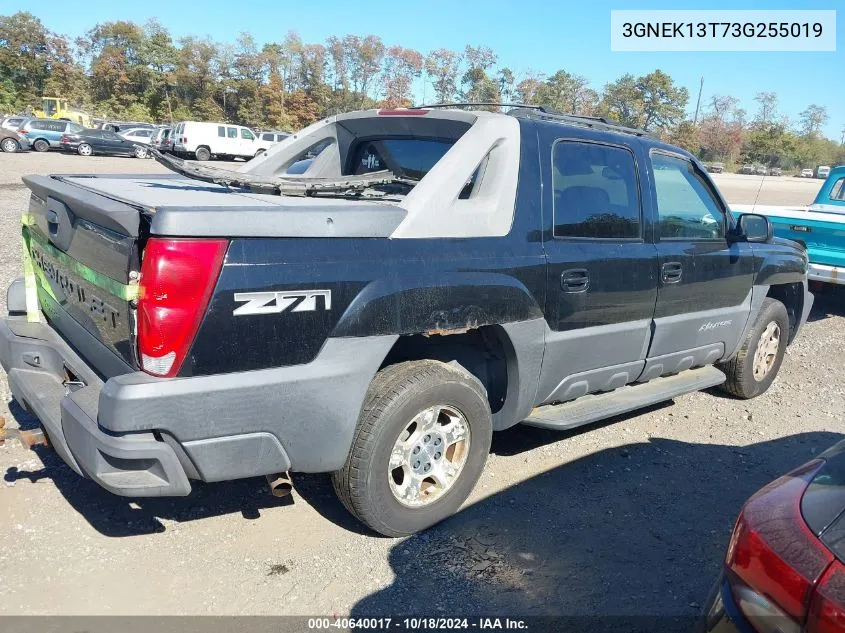 2003 Chevrolet Avalanche 1500 VIN: 3GNEK13T73G255019 Lot: 40640017