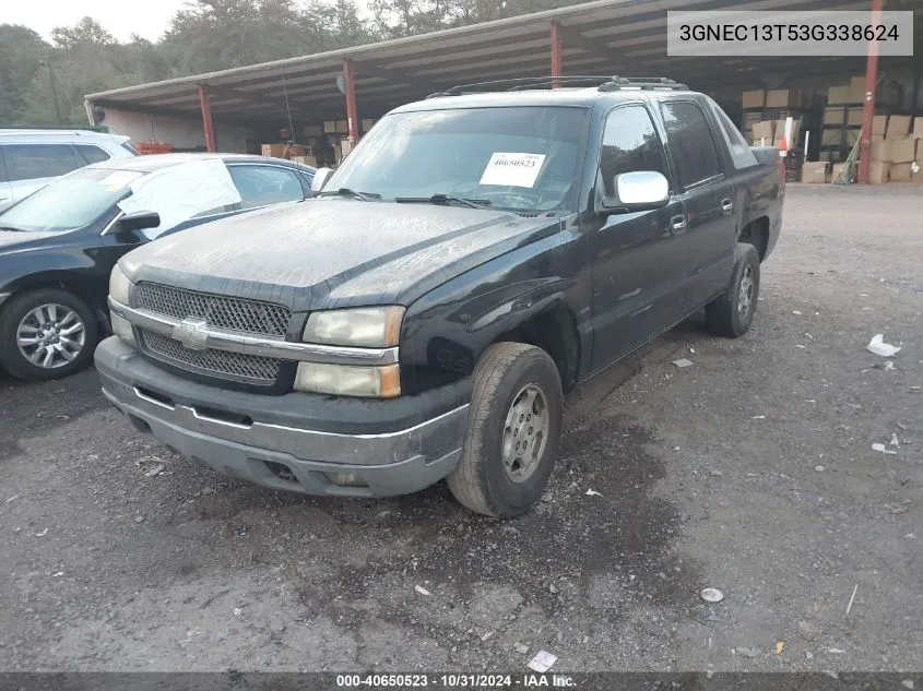 2003 Chevrolet Avalanche 1500 VIN: 3GNEC13T53G338624 Lot: 40650523