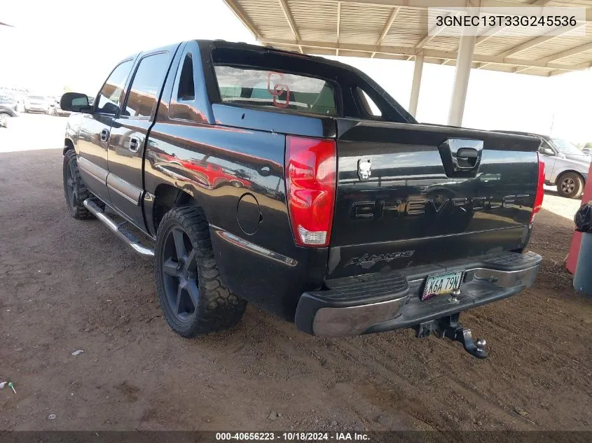 2003 Chevrolet Avalanche 1500 VIN: 3GNEC13T33G245536 Lot: 40656223