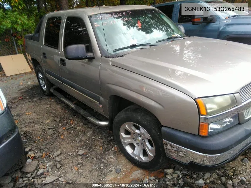 2003 Chevrolet Avalanche 1500 VIN: 3GNEK13T53G265483 Lot: 40685257