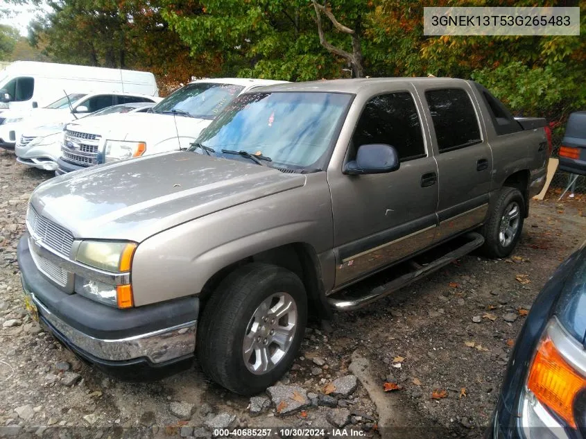 2003 Chevrolet Avalanche 1500 VIN: 3GNEK13T53G265483 Lot: 40685257