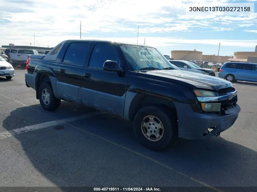 2003 Chevrolet Avalanche C1500 VIN: 3GNEC13T03G272158 Lot: 40719511