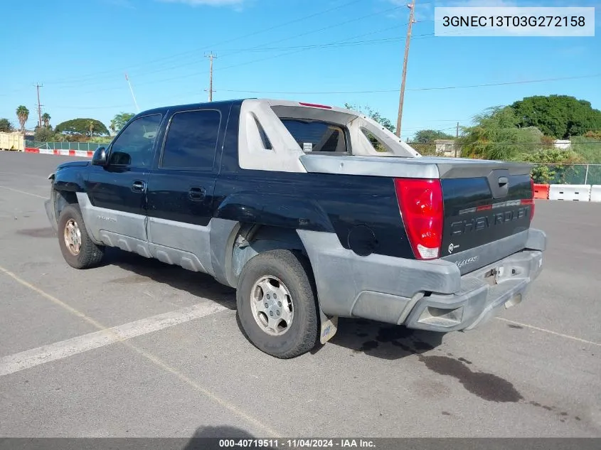 2003 Chevrolet Avalanche C1500 VIN: 3GNEC13T03G272158 Lot: 40719511