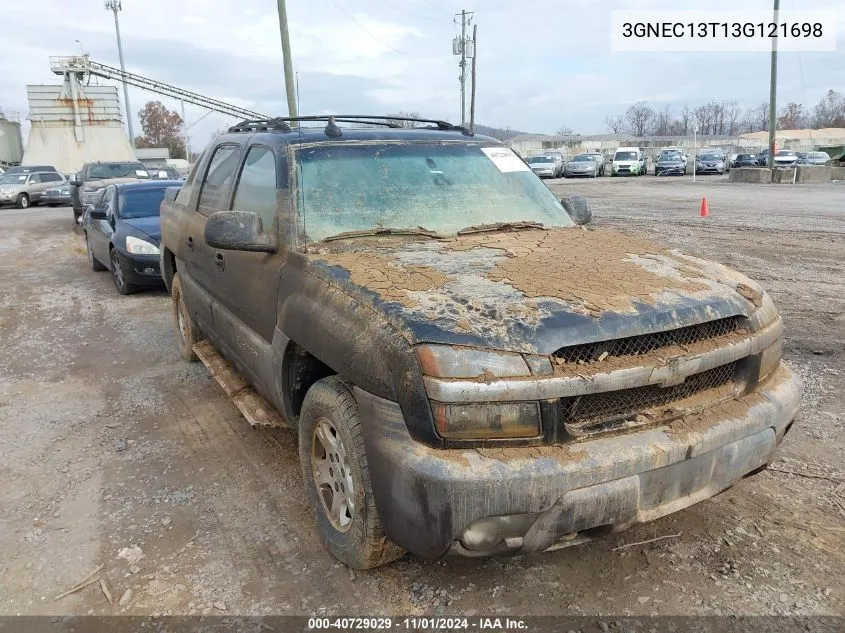 2003 Chevrolet Avalanche 1500 VIN: 3GNEC13T13G121698 Lot: 40729029