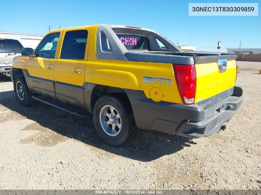 2003 Chevrolet Avalanche 1500 VIN: 3GNEC13T83G309859 Lot: 40742372