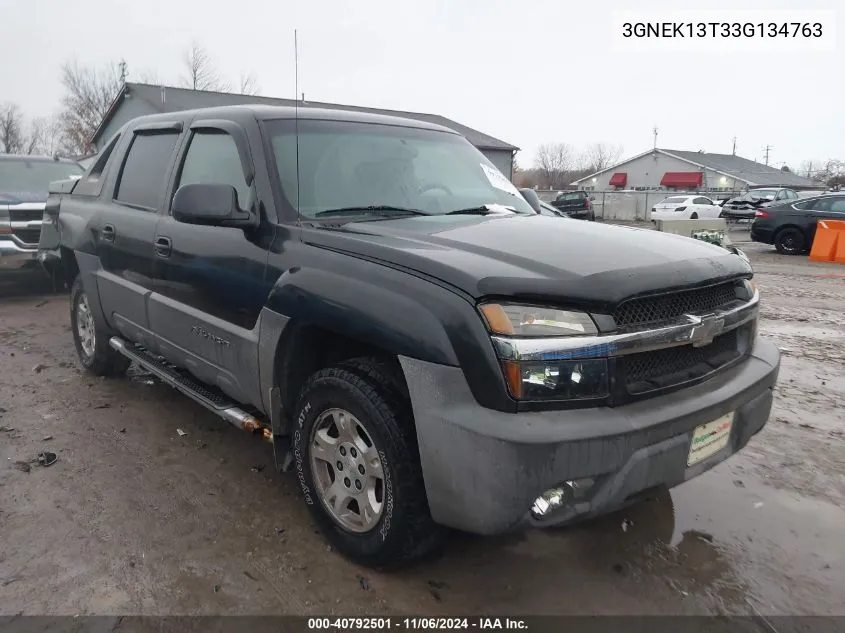 2003 Chevrolet Avalanche 1500 VIN: 3GNEK13T33G134763 Lot: 40792501