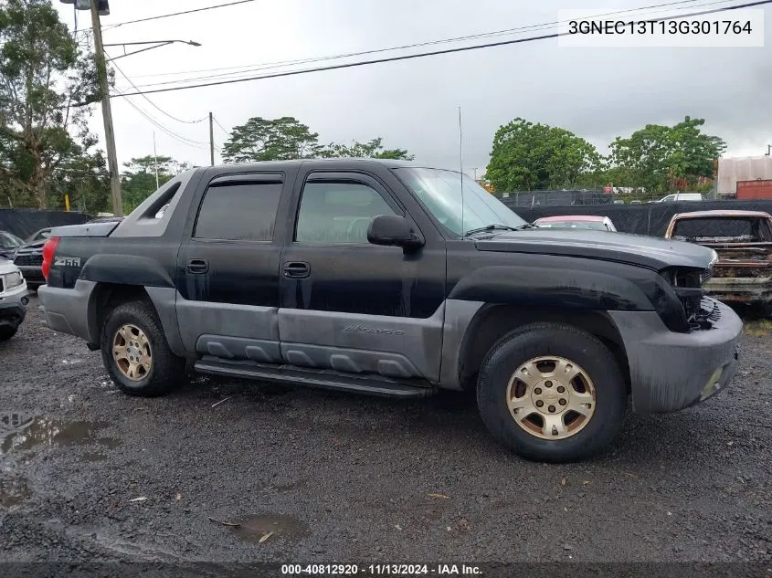 2003 Chevrolet Avalanche 1500 VIN: 3GNEC13T13G301764 Lot: 40812920