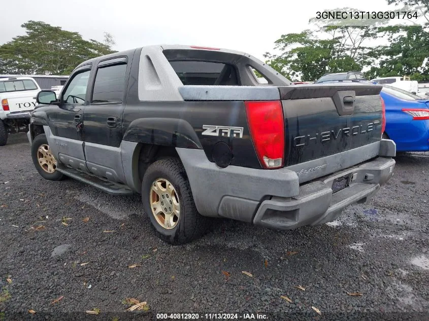 2003 Chevrolet Avalanche 1500 VIN: 3GNEC13T13G301764 Lot: 40812920