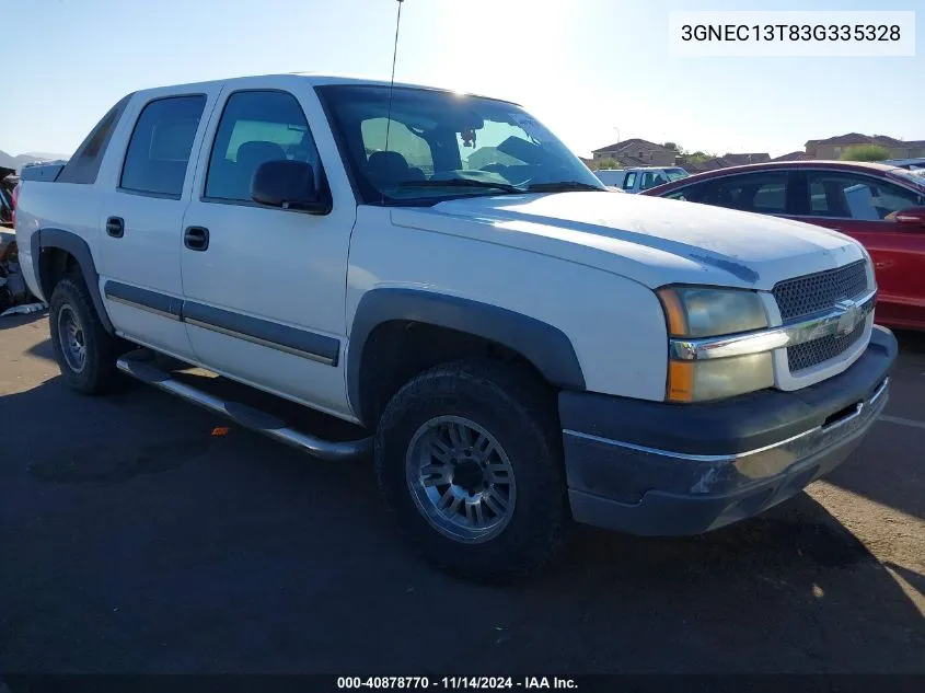 2003 Chevrolet Avalanche 1500 VIN: 3GNEC13T83G335328 Lot: 40878770