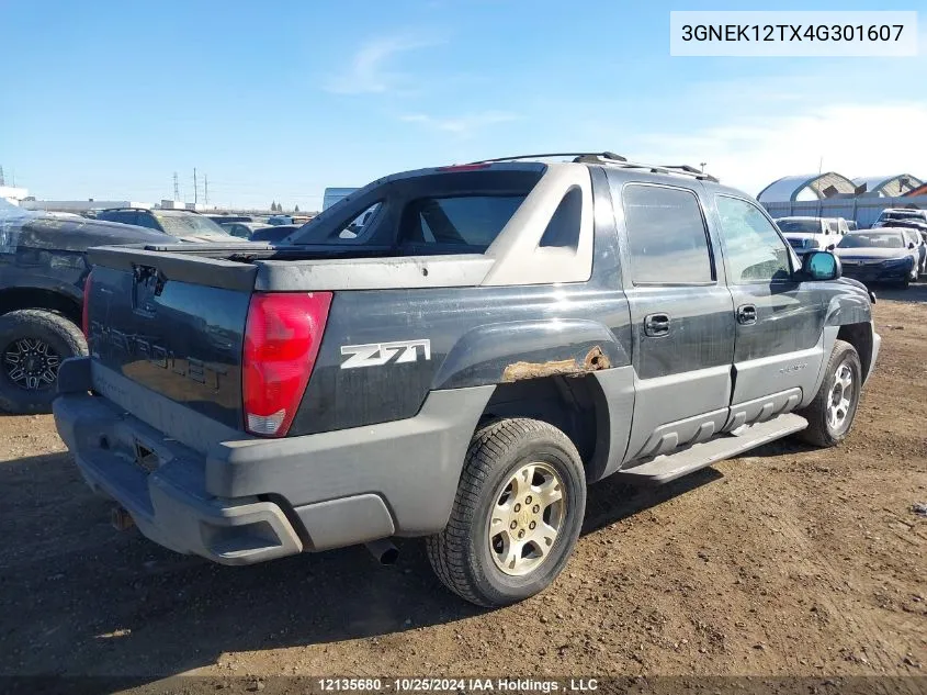 2004 Chevrolet Avalanche K1500 VIN: 3GNEK12TX4G301607 Lot: 12135680