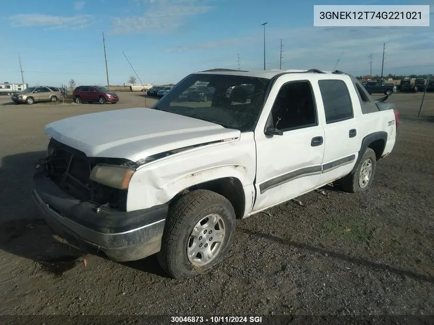 2004 Chevrolet Avalanche K1500 VIN: 3GNEK12T74G221021 Lot: 30046873