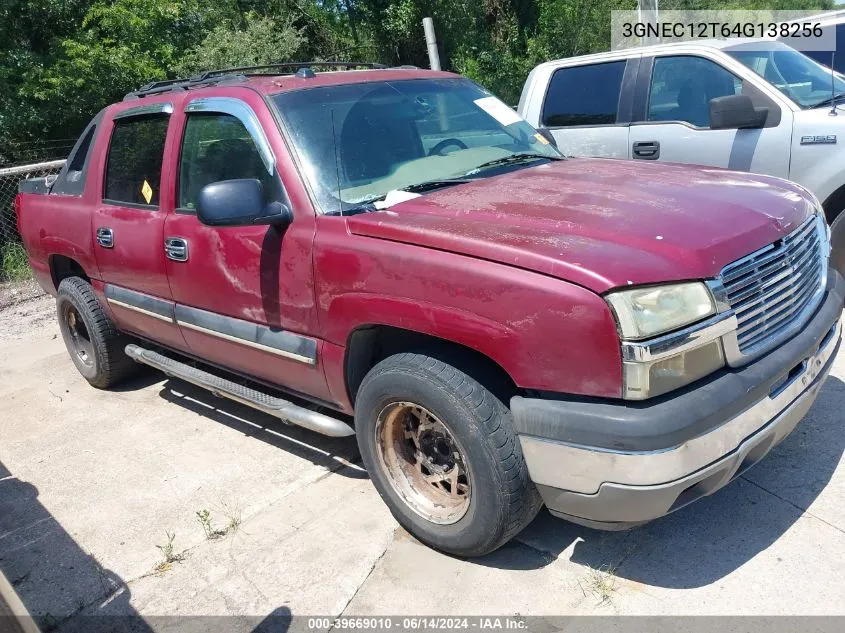 2004 Chevrolet Avalanche 1500 VIN: 3GNEC12T64G138256 Lot: 39669010