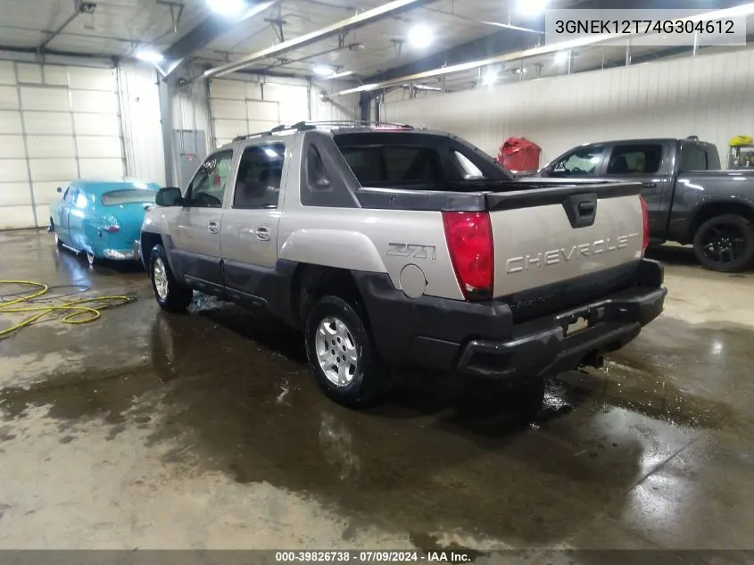 2004 Chevrolet Avalanche 1500 VIN: 3GNEK12T74G304612 Lot: 39826738