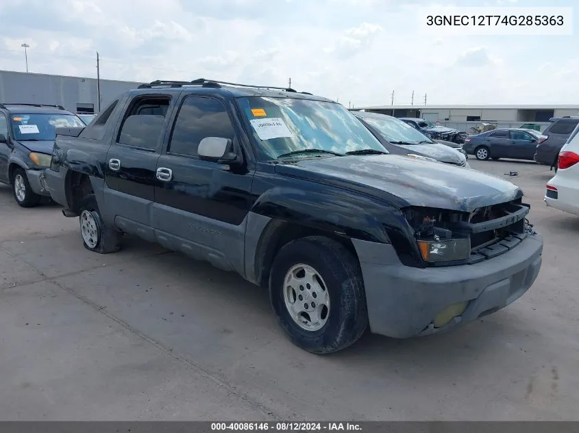 2004 Chevrolet Avalanche 1500 VIN: 3GNEC12T74G285363 Lot: 40086146