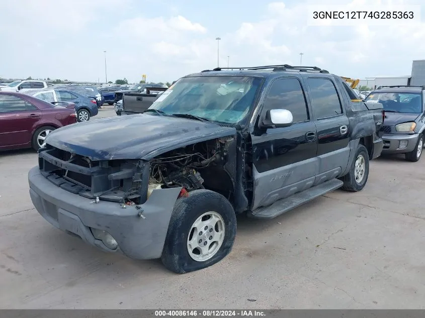 2004 Chevrolet Avalanche 1500 VIN: 3GNEC12T74G285363 Lot: 40086146