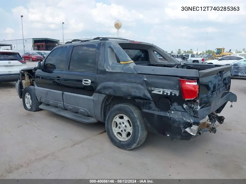 2004 Chevrolet Avalanche 1500 VIN: 3GNEC12T74G285363 Lot: 40086146