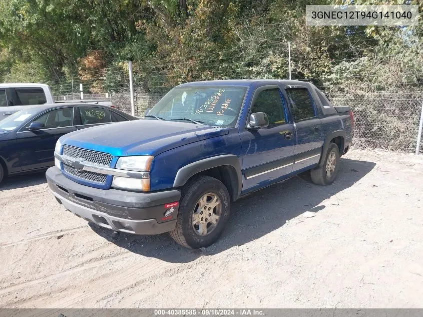 2004 Chevrolet Avalanche 1500 VIN: 3GNEC12T94G141040 Lot: 40385585