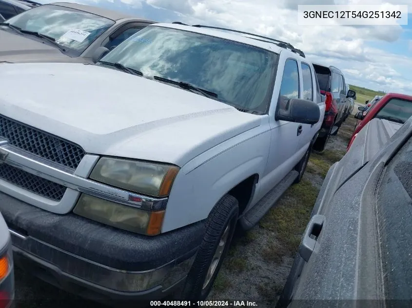 2004 Chevrolet Avalanche 1500 C1500 VIN: 3GNEC12T54G251342 Lot: 40488491