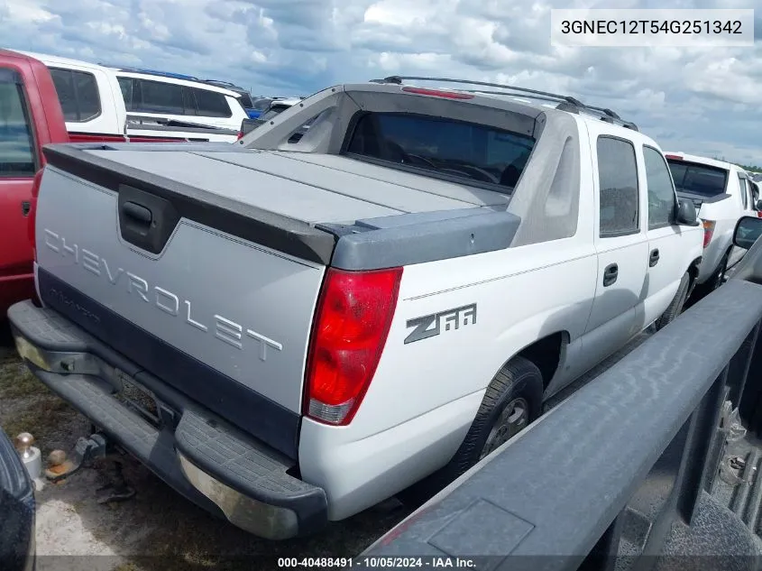 2004 Chevrolet Avalanche 1500 C1500 VIN: 3GNEC12T54G251342 Lot: 40488491