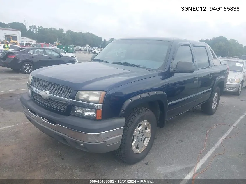 2004 Chevrolet Avalanche 1500 VIN: 3GNEC12T94G165838 Lot: 40489385