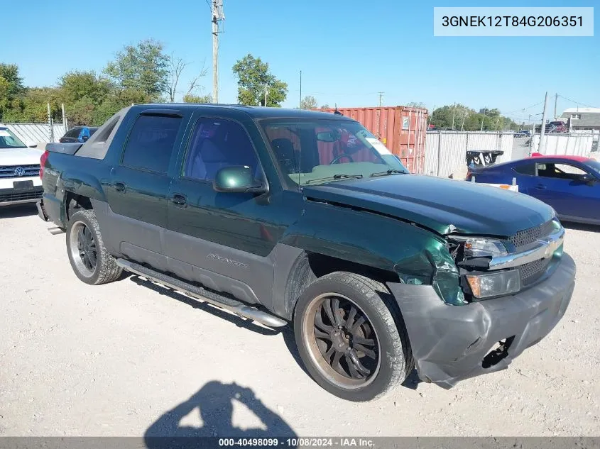 2004 Chevrolet Avalanche 1500 VIN: 3GNEK12T84G206351 Lot: 40498099