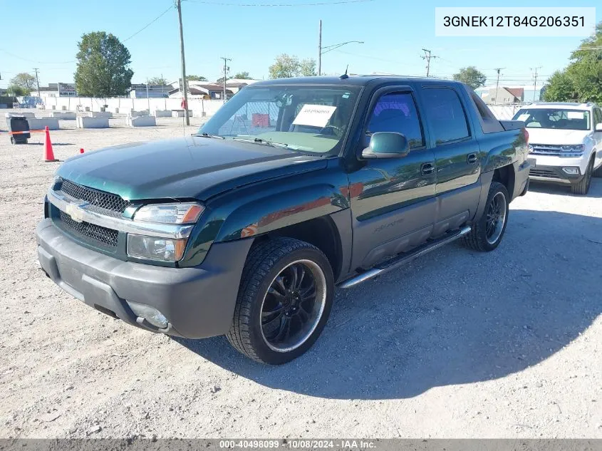 2004 Chevrolet Avalanche 1500 VIN: 3GNEK12T84G206351 Lot: 40498099