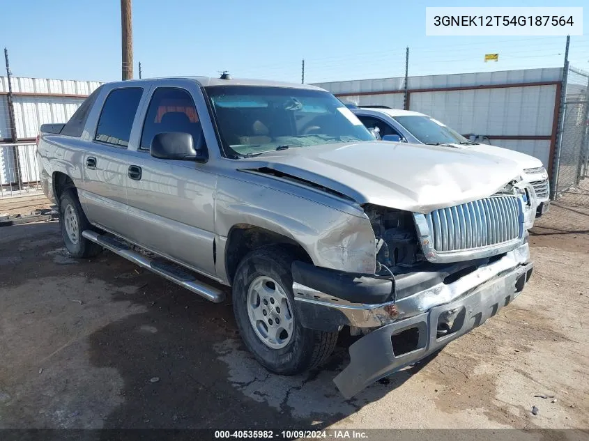 2004 Chevrolet Avalanche 1500 K1500 VIN: 3GNEK12T54G187564 Lot: 40535982