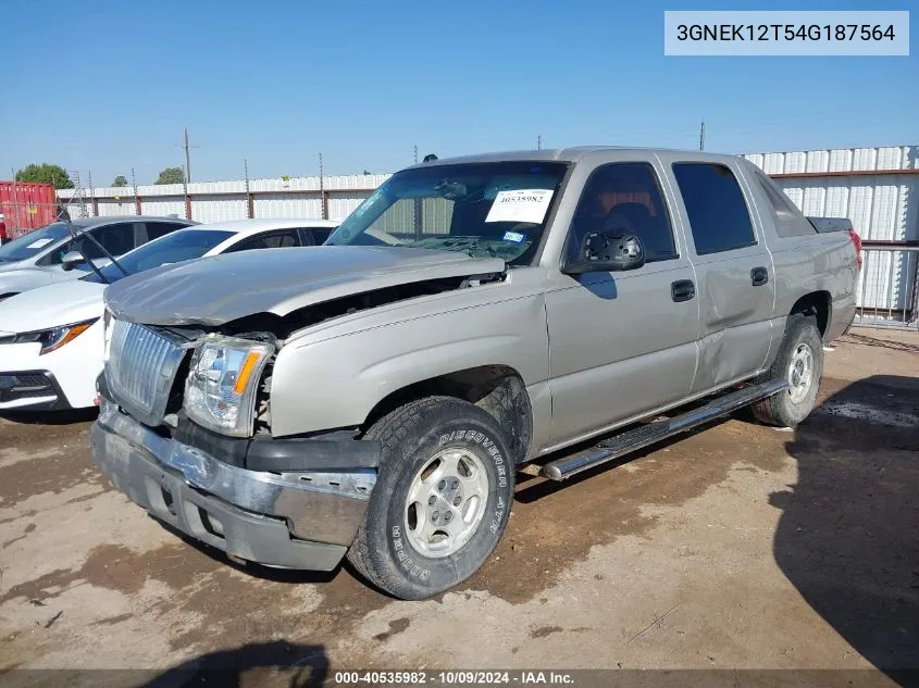 2004 Chevrolet Avalanche 1500 K1500 VIN: 3GNEK12T54G187564 Lot: 40535982