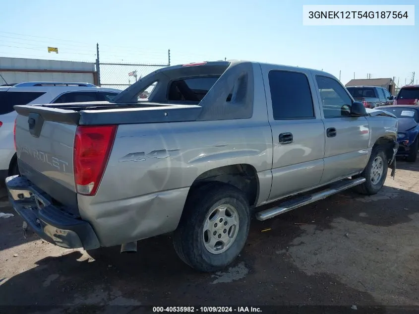 2004 Chevrolet Avalanche 1500 K1500 VIN: 3GNEK12T54G187564 Lot: 40535982