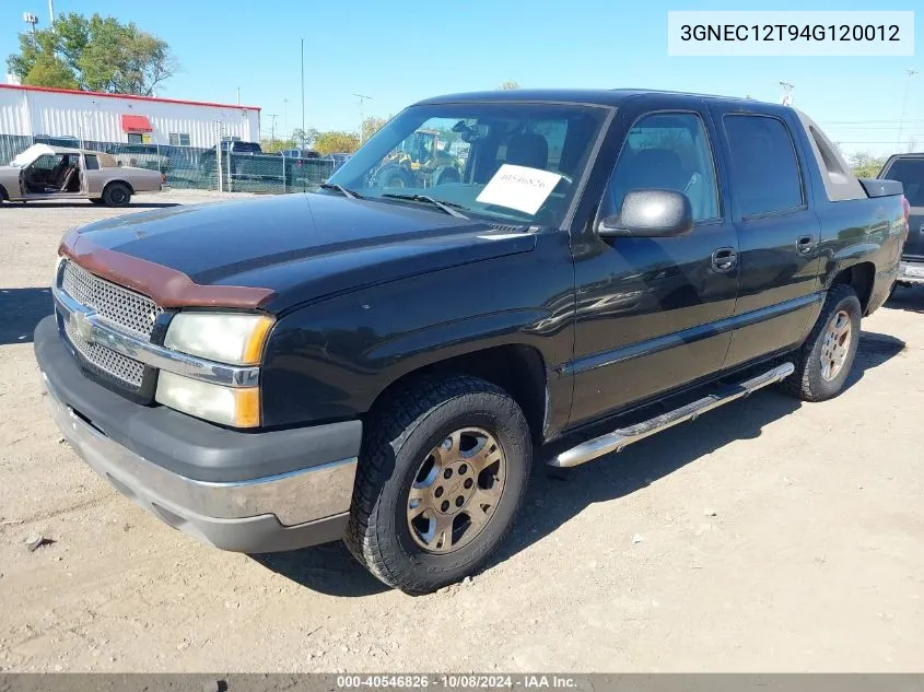 2004 Chevrolet Avalanche 1500 VIN: 3GNEC12T94G120012 Lot: 40546826